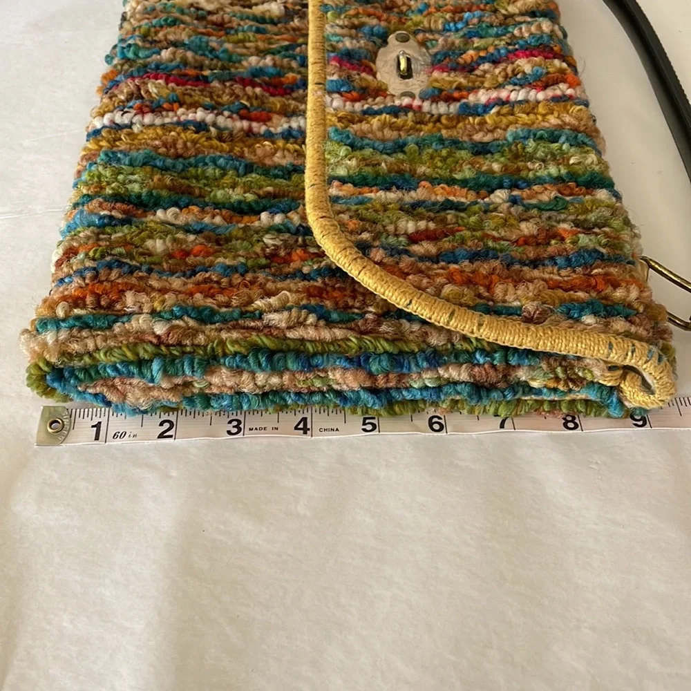 Jerry Terrence vintage carpet bag the original gold hardware brown strap multi - Picture 10 of 15